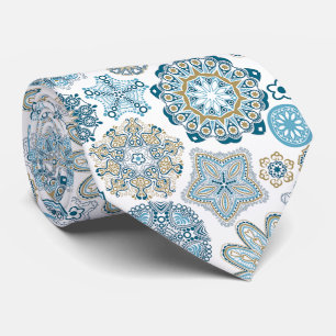 Feestelijke Chic Winter Mandala Sneeuwvlokken Patr Stropdas