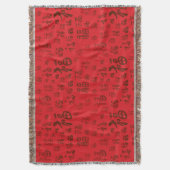 Feestelijke Chinese karakter kalligrafie 福 zegenin Deken (Voorkant Verticaal)