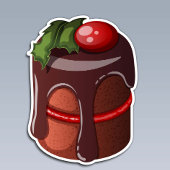Feestelijke Chocolade Cranberry Mini Cake Sticker