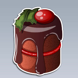 Feestelijke Chocolade Cranberry Mini Cake Sticker
