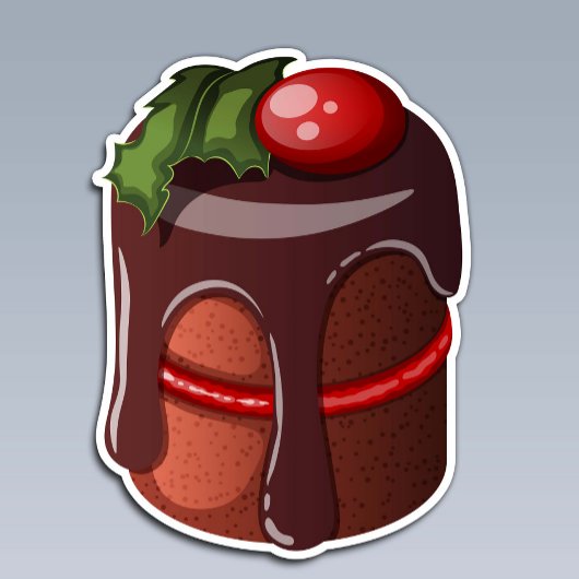 Feestelijke Chocolade Cranberry Mini Cake Sticker
