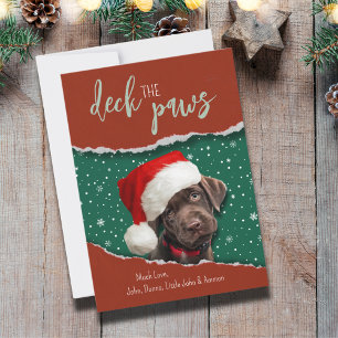 Feestelijke Chocolade Labradoor Kerstman Hoed Vaka Feestdagenkaart