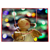 Feestelijke Christmas Angel Gift Bag Groot Cadeauzakje (Voorkant)