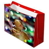 Feestelijke Christmas Angel Gift Bag Groot Cadeauzakje (Voorkant Gekanteld)