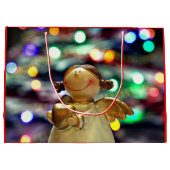 Feestelijke Christmas Angel Gift Bag Groot Cadeauzakje (Achterkant)