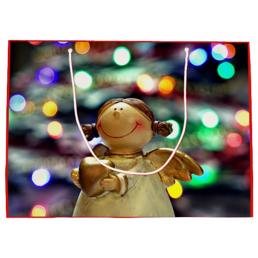 Feestelijke Christmas Angel Gift Bag Groot Cadeauzakje (Achterkant)