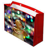 Feestelijke Christmas Angel Gift Bag Groot Cadeauzakje (Achterkant Gekanteld)