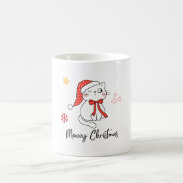 Feestelijke Christmas Coffee Mok met Schattige Cat