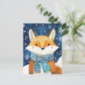 Feestelijke Christmas Fox Wenskaart Briefkaart (Staand voorkant)