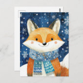 Feestelijke Christmas Fox Wenskaart Briefkaart (Voorkant / Achterkant)