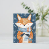 Feestelijke Christmas Fox Wenskaart Briefkaart (Staand voorkant)