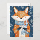 Feestelijke Christmas Fox Wenskaart Briefkaart (Voorkant / Achterkant)
