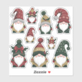 Feestelijke Christmas Gnome Sticker Blad (Vel)