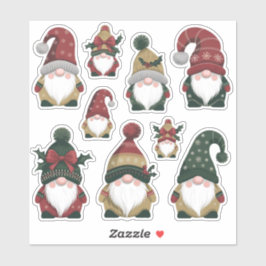 Feestelijke Christmas Gnome Sticker Blad