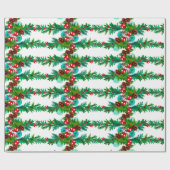 Feestelijke Christmas Pine Garland Patroon Cadeaupapier (Vlak)
