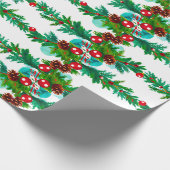 Feestelijke Christmas Pine Garland Patroon Cadeaupapier (Hoek)