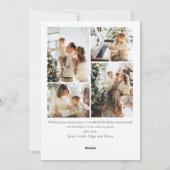 Feestelijke Christmas Sage Green Bow Ribbon 5 Foto Feestdagenkaart (Achterkant)