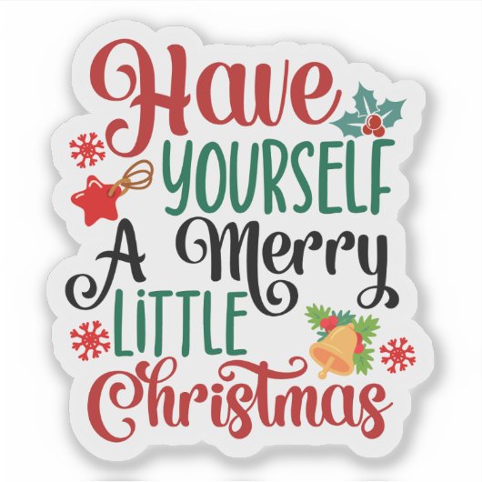 Feestelijke Christmas Spirit Sticker Design (Voorkant)