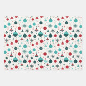 Feestelijke Christmas Wrapping Flat Sheet - Set va Inpakpapier Vel (Voorkant 3)
