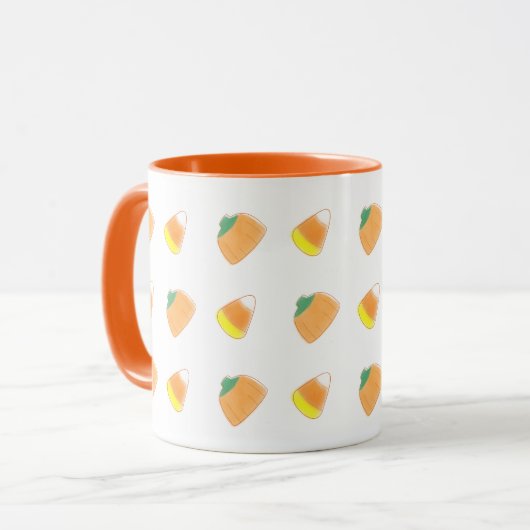 Feestelijke Classic Candy Corn en Pompoen Sinaasap Mok (Voorkant links)