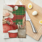 Feestelijke Classic Rood Groen Goud Tartan Mrs Cla Theedoek (Quarter Fold)