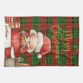 Feestelijke Classic Rood Groen Goud Tartan Mrs Cla Theedoek (Horizontaal)