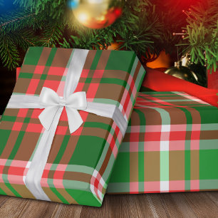 Feestelijke Classic Rood Groen Wit Kerstspel Cadeaupapier