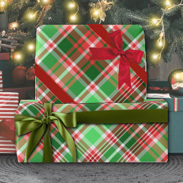 Feestelijke Classic Rood Groen Wit Kerstspel Cadeaupapier