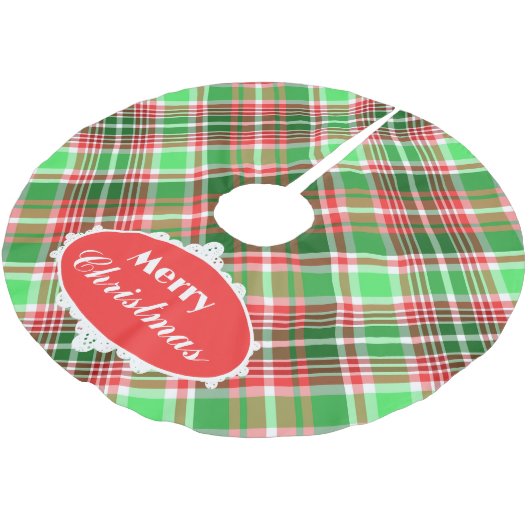 Feestelijke Classic Rood Groen Wit Kerstspel Kerstboom Rok (Gekanteld)