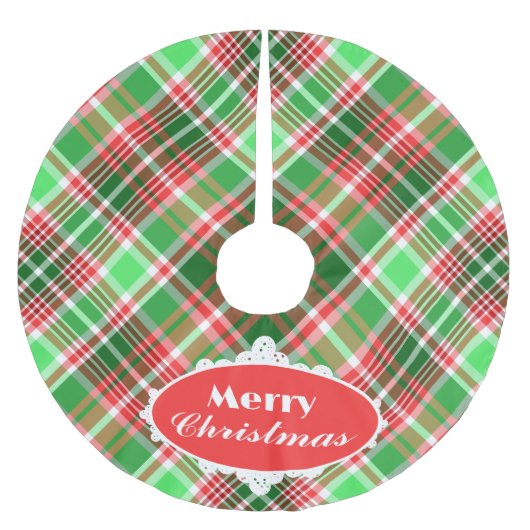 Feestelijke Classic Rood Groen Wit Kerstspel Kerstboom Rok (Voorkant)