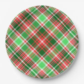 Feestelijke Classic Rood Groen Wit Kerstspel Papieren Bordje (Voorkant)