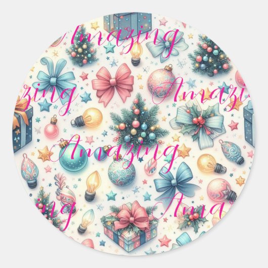 Feestelijke Classic Round Sticker (Voorkant)