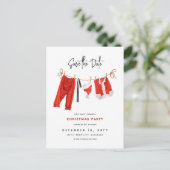Feestelijke Clothesline Christmas Party Save the D Feestdagenkaart (Staand voorkant)