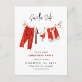 Feestelijke Clothesline Christmas Party Save the D Feestdagenkaart (Voorkant)