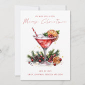 Feestelijke Cocktail 2026 Kalender Vrolijk Kerstfe Feestdagenkaart (Voorkant)