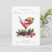 Feestelijke Cocktail 2026 Kalender Vrolijk Kerstfe Feestdagenkaart (Staand voorkant)