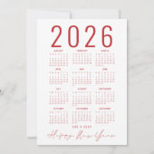Feestelijke Cocktail 2026 Kalender Vrolijk Kerstfe Feestdagenkaart (Achterkant)