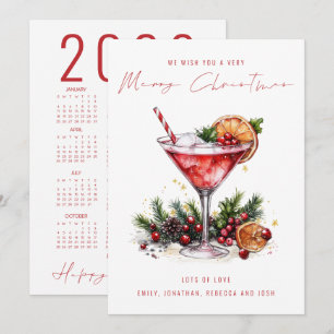 Feestelijke Cocktail 2026 Kalender Vrolijk Kerstfe Feestdagenkaart