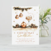 Feestelijke Cocktail Elegant Boho Kerstfeestje Kaart (Staand voorkant)