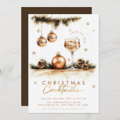 Feestelijke Cocktail Elegant Boho Kerstfeestje Kaart (Voorkant / Achterkant)
