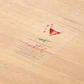 Feestelijke Cocktail Snoep Kandelaar Kerstfeest Bo Acryl Uitnodigingen (Laagn)