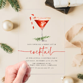 Feestelijke Cocktail Snoepjes Kerststok Feestje Acryl Uitnodigingen