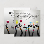 Feestelijke cocktailparty klinkt! kaart (Voorkant / Achterkant)