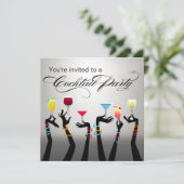 Feestelijke cocktailparty klinkt! kaart (Staand voorkant)