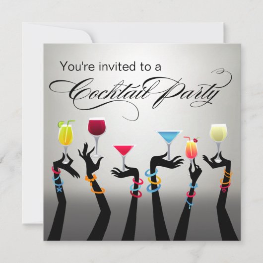 Feestelijke cocktailparty klinkt! kaart (Voorkant)
