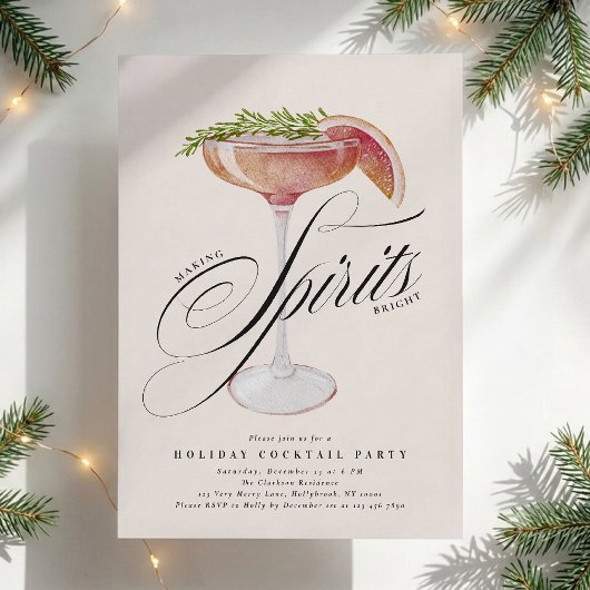 Feestelijke Cocktailparty 'Making Spirits Bright'  Kaart