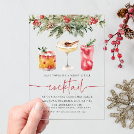 Feestelijke Cocktails Kerstfeest Borrel Acryl Uitnodigingen