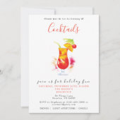 Feestelijke cocktails kerstfeest kaart (Voorkant)