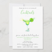 Feestelijke cocktails kerstfeest kaart (Voorkant)