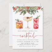 Feestelijke Cocktails Kerstfeest Kaart (Voorkant)